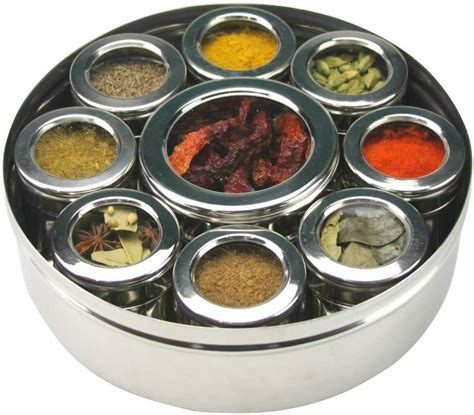 indian spice containers stainless steel